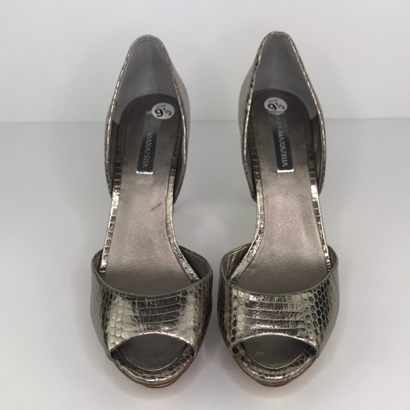 BCBGMaxAzria Osario Metallic Leather Platform Heel - Picture 2 of 11